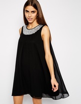 Thumbnail for your product : A Question Of Lashes of London Trapeze Dress with Embellished Collar