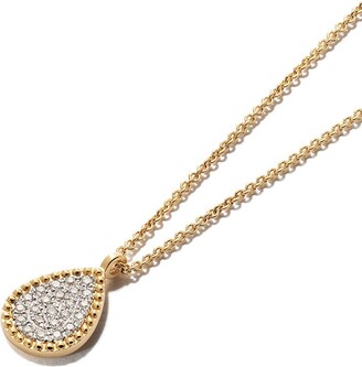 As 29 18kt yellow gold Mye pear beading pave diamond necklace