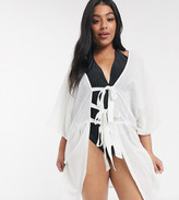 Thumbnail for your product : Brave Soul Plus Amira beach dress with triple tie front
