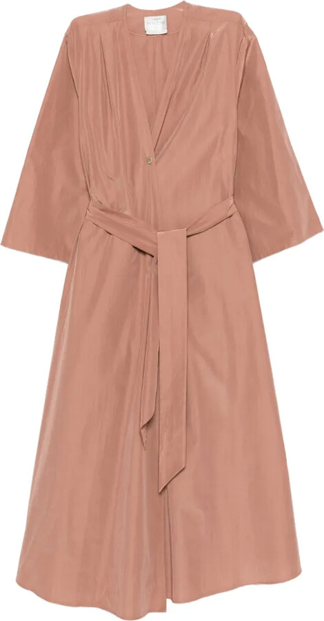 Forte Forte Long-Sleeve Belted Midi Dress