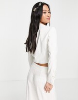 Thumbnail for your product : Hope & Ivy Bridal Peyton crop blazer in ivory - part of a set