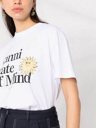 Ganni sunshine slogan print T-shirt