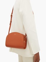 Thumbnail for your product : A.P.C. Half-moon Saffiano-leather Cross-body Bag - Tan
