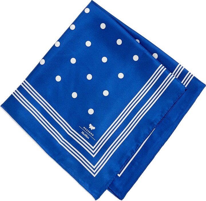 Weekend Max Mara Silk Polka Dot Square Scarf