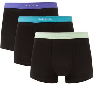 Paul Smith Pack Of Three Logo-jacquard Jersey Boxer Briefs - Black Multi