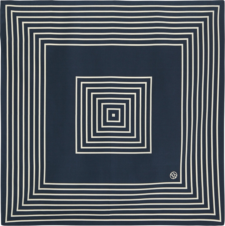LESCARF Striped-print Silk Scarf