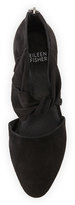 Thumbnail for your product : Eileen Fisher Mary Knotted Suede Cutout Zip Pump