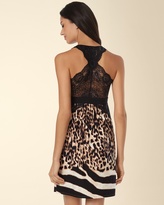 Thumbnail for your product : Soma Intimates Festive Floral Lace Sleep Chemise Suave Leopard Border