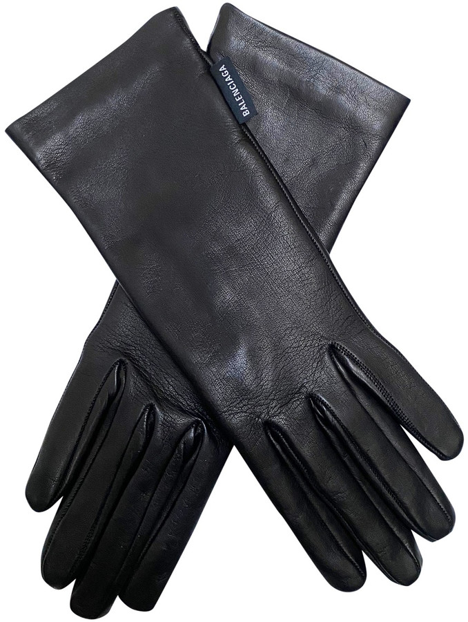 balenciaga leather gloves