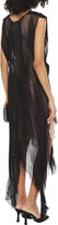 Thumbnail for your product : Lanvin Asymmetric draped plissé silk-organza dress - Black - FR 36