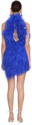 ATTICO Ostrich Feather Embellished Mini Dress