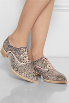 Thumbnail for your product : Christian Louboutin Zazou glitter-finished canvas brogues