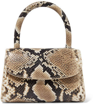 Bzees By Far Mini Snake-Effect Leather Tote