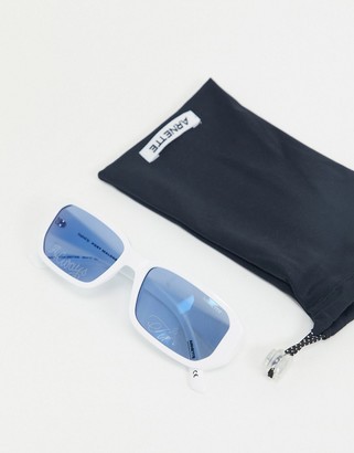 Arnette x Post Malone white square sunglasses