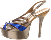 Thumbnail for your product : Gucci Metallic Snakeskin Pumps