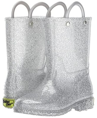 silver glitter rain boots