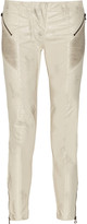 Thumbnail for your product : Balmain Pierre Distressed faux leather skinny jeans
