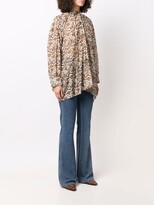 Thumbnail for your product : Bazar Deluxe Ikat Print Draped Long-Sleeve Blouse