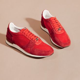 Burberry The Field Sneaker in Suede and Mesh