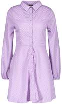 Thumbnail for your product : boohoo Woven Button Through Polka Dot Shirt Dress