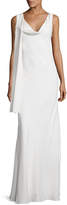 Narciso Rodriguez Draped Cowl-Neck Sleeveless Gown, Off White