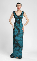 Thumbnail for your product : Sue Wong Embroidered V Neck Long Gown N3437
