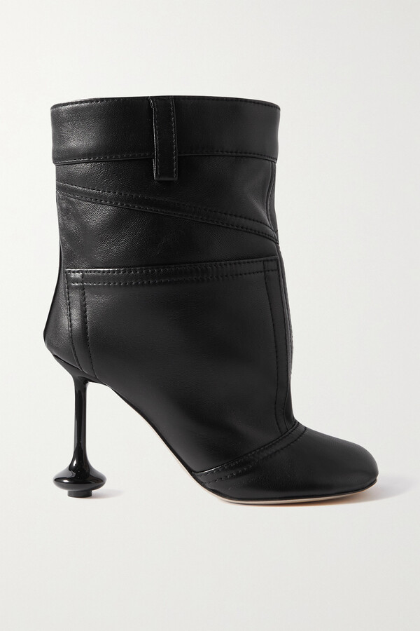 Loewe Flamenco leather wedge ankle boots - ShopStyle