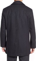 Thumbnail for your product : Cole Haan Wool Blend Topcoat with Inset Knit Bib