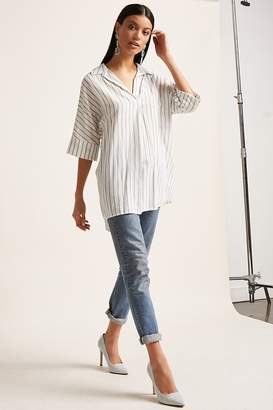 Forever 21 Striped Button-Back Tunic