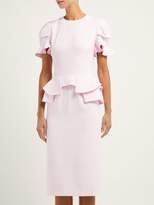Thumbnail for your product : Alexander McQueen Peplum Waist Crepe Dress - Womens - Light Pink