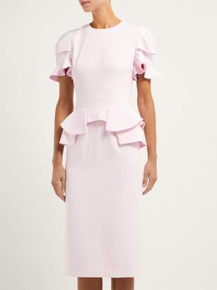 Alexander McQueen Peplum Waist Crepe Dress - Womens - Light Pink