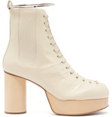 Thumbnail for your product : Jil Sander Ankle-bracelet Leather Platform Boots - White