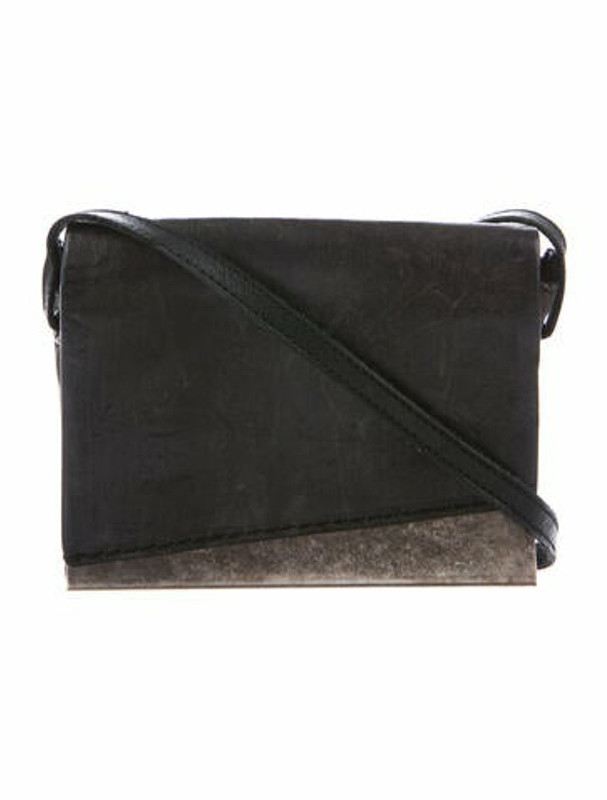 Helmut Lang Metal Trimmed Leather Crossbody Bag Grey ShopStyle