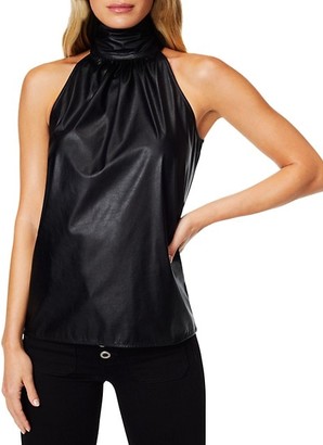 Ramy Brook Pam Faux-Leather Halter Top