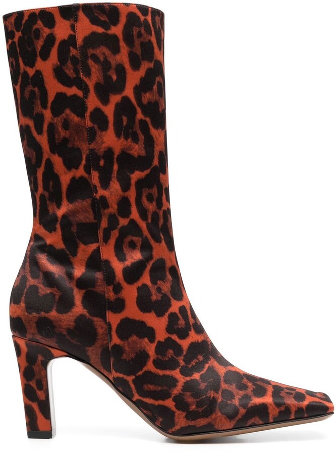 red leopard print boots