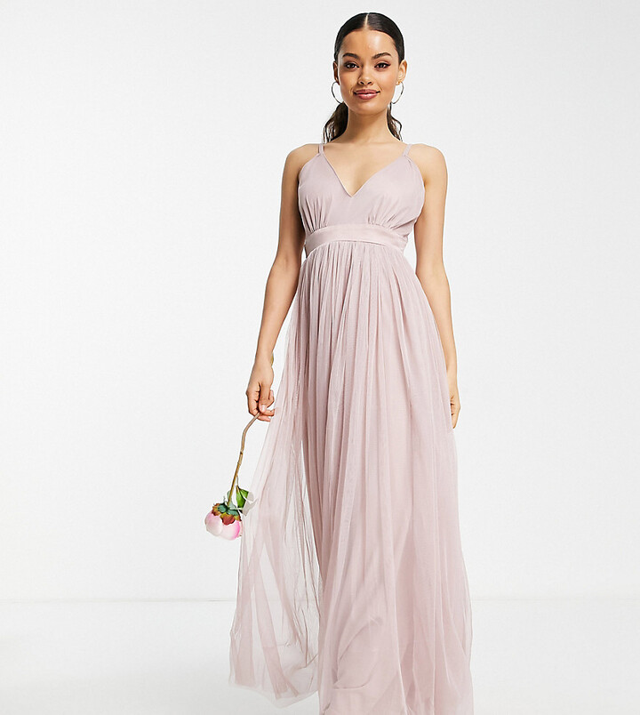 Anaya Petite Anaya With Love Bridesmaid Petite tulle plunge front