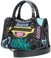 Thumbnail for your product : Balenciaga Graffiti Classic City Mini Leather bag
