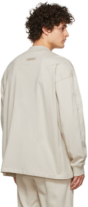 Essentials Beige Cotton Jersey Long Sleeve T-Shirt