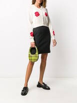 Thumbnail for your product : Barrie Roses Intarsia Cropped Cardigan