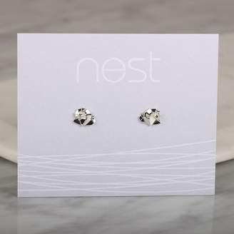 Nest Stunning Silver Origami Snail Earrings