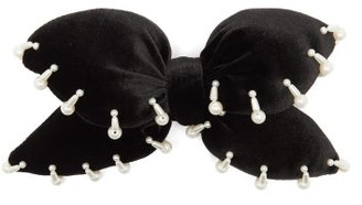 House Of Lafayette - Bimba Faux-pearl Velvet Bow Hair Clip - Black