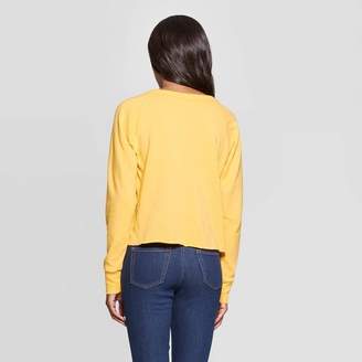 Grayson Threads Women's Happy Mama Long Sleeve Cropped Graphic Sweatshirt (Juniors') - Yellow