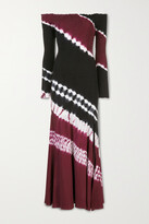 Thumbnail for your product : Altuzarra Shibuya Off-the-shoulder Tie-dyed Silk-jersey Maxi Dress - Burgundy