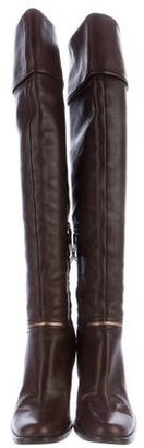 Pollini Leather Over-The-Knee Boots