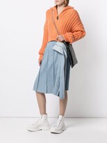 Thumbnail for your product : Sjyp Pleated Denim Midi Skirt