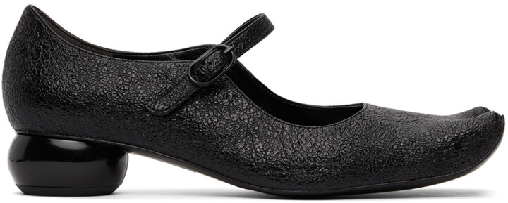 Black Block Heel Ballerina Shoes | ShopStyle