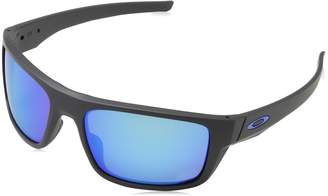 Oakley Men's Drop Point Polarized Iridium Rectangular Sunglasses, Matte Dark Grey Prizm Sapphire Polarized