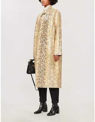 Bottega Veneta Snakeskin-embossed leather coat