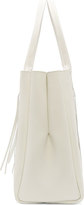 Thumbnail for your product : Lanvin White Calf Leather Fringed Shopper Bag
