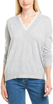 Thumbnail for your product : Minnie Rose Lace-Trim Cashmere Sweater